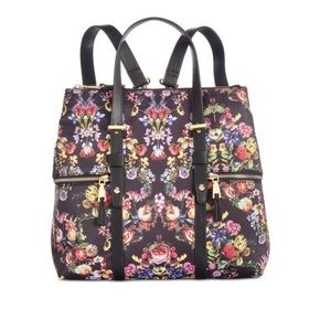 INC floral backpack/ purse with gold details